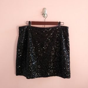 J. Crew Black Sequined Party Mini Skirt 12R